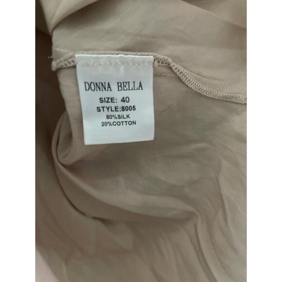 Donna Bella Italy Silk Romantic Ruffled Neckline Dusty Rose Size Small - Picture 6 of 10